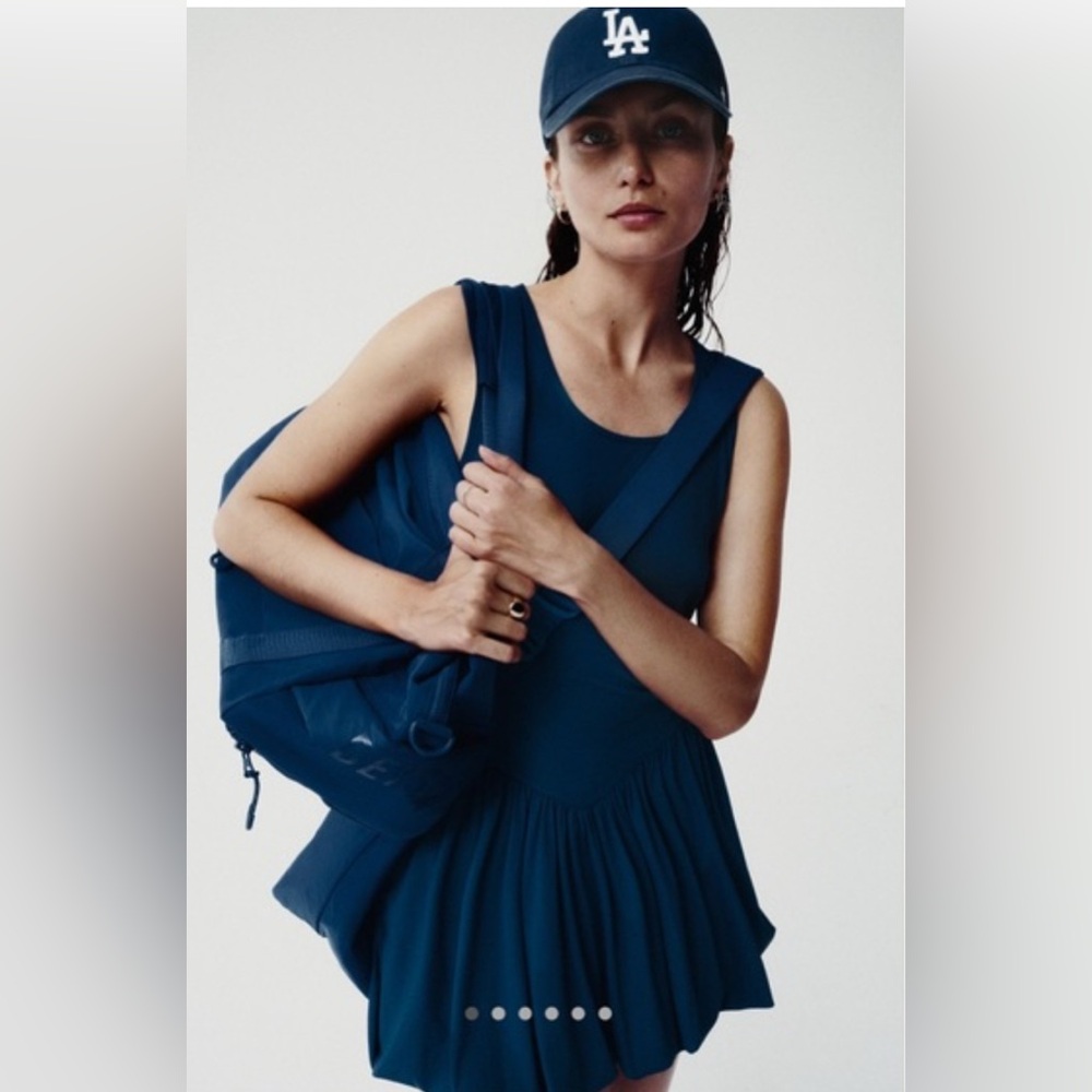 Daily Practice for Anthropologie Cobalt Blue Bubble hem mini dress size M